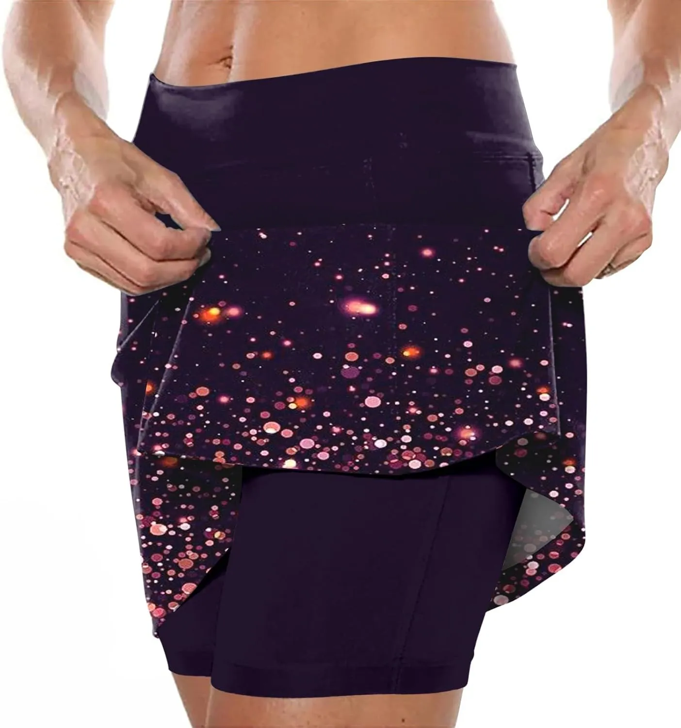 aihihe Blue Golf Skirts for Women Pleated Skorts for Women with Pockets Plus Size Shorts for Curvy Women