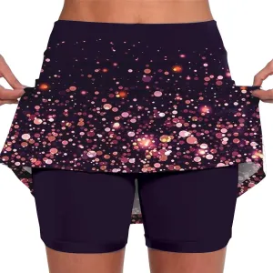 aihihe Blue Golf Skirts for Women Pleated Skorts for Women with Pockets Plus Size Shorts for Curvy Women
