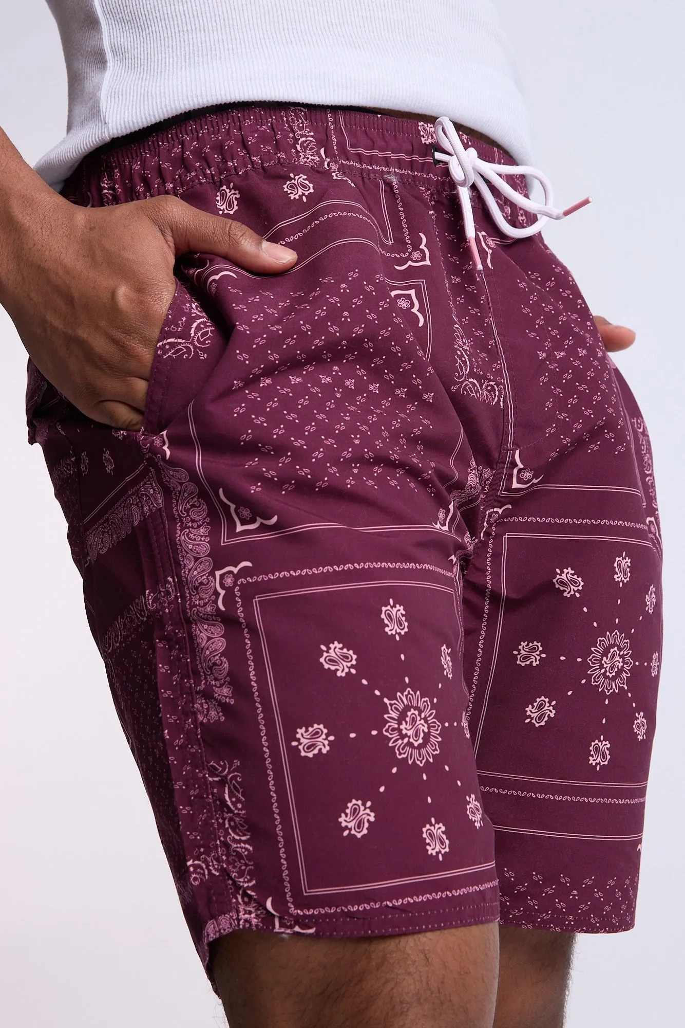 Arsenic Mens Bandana Print Beach Shorts