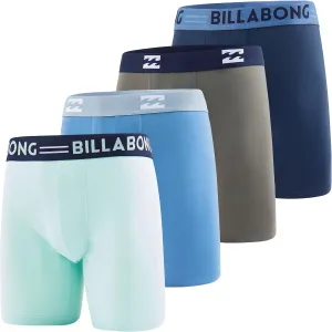 Billabong Mens Boxer Briefs 4 Pack Long Leg Performance Compression Shorts Mens Underwear 7.5 Inseam