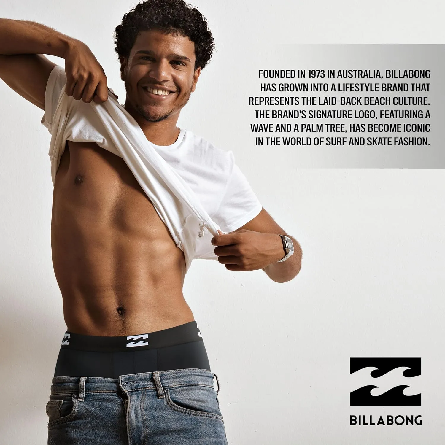 Billabong Mens Boxer Briefs 4 Pack Long Leg Performance Compression Shorts Mens Underwear 7.5 Inseam