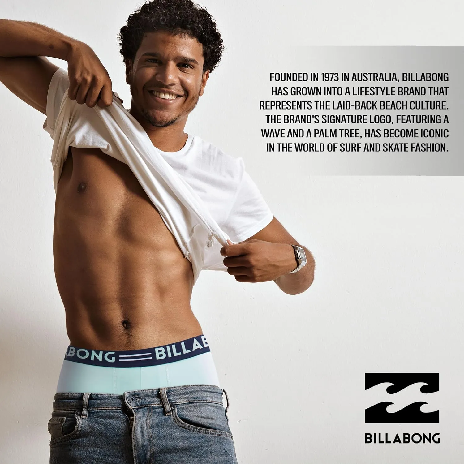 Billabong Mens Boxer Briefs 4 Pack Long Leg Performance Compression Shorts Mens Underwear 7.5 Inseam