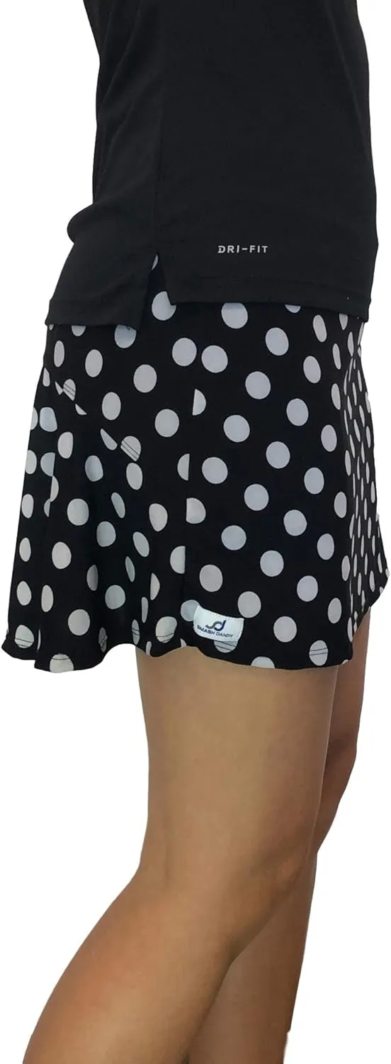 Black & White Polka Dot Flutter Style Golf/Tennis Skort/Skirt