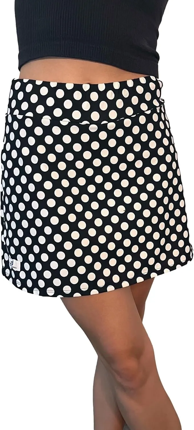Black & White Polka Dot slim Style Golf/Tennis Skort/Skirt