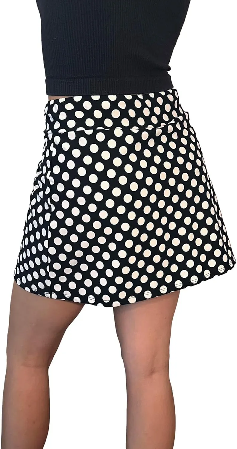 Black & White Polka Dot slim Style Golf/Tennis Skort/Skirt