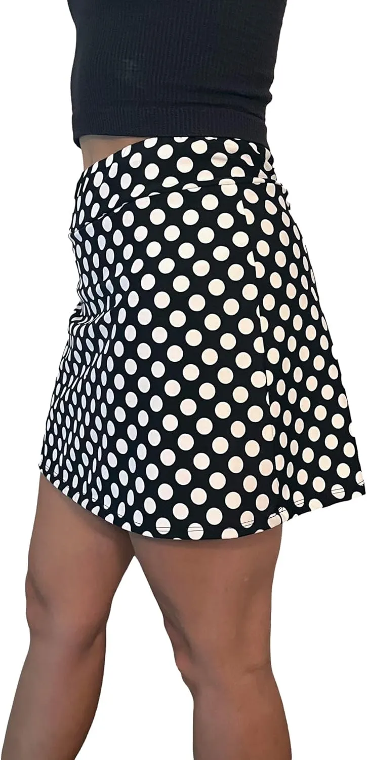 Black & White Polka Dot slim Style Golf/Tennis Skort/Skirt