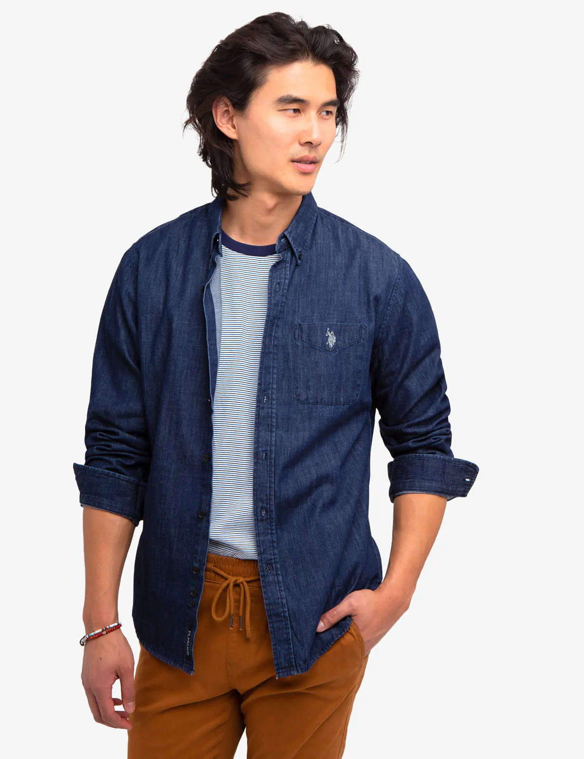 BLACK MALLET SLIM FIT DENIM SHIRT
