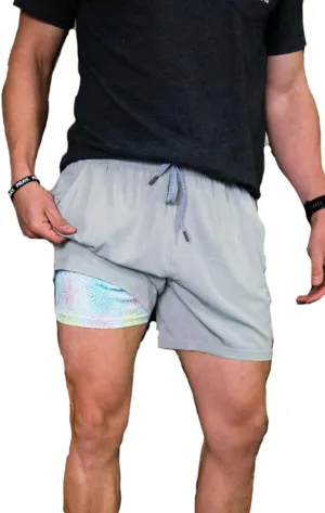Burlebo Men's Athletic Workout 5.5" Inseam Shorts with Built-in Liner