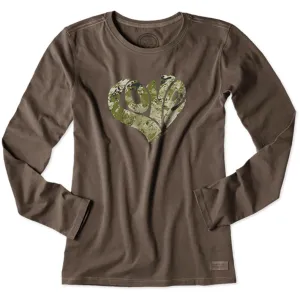 Camo Love Heart L/S Crusher T-Shirt by Life is good
