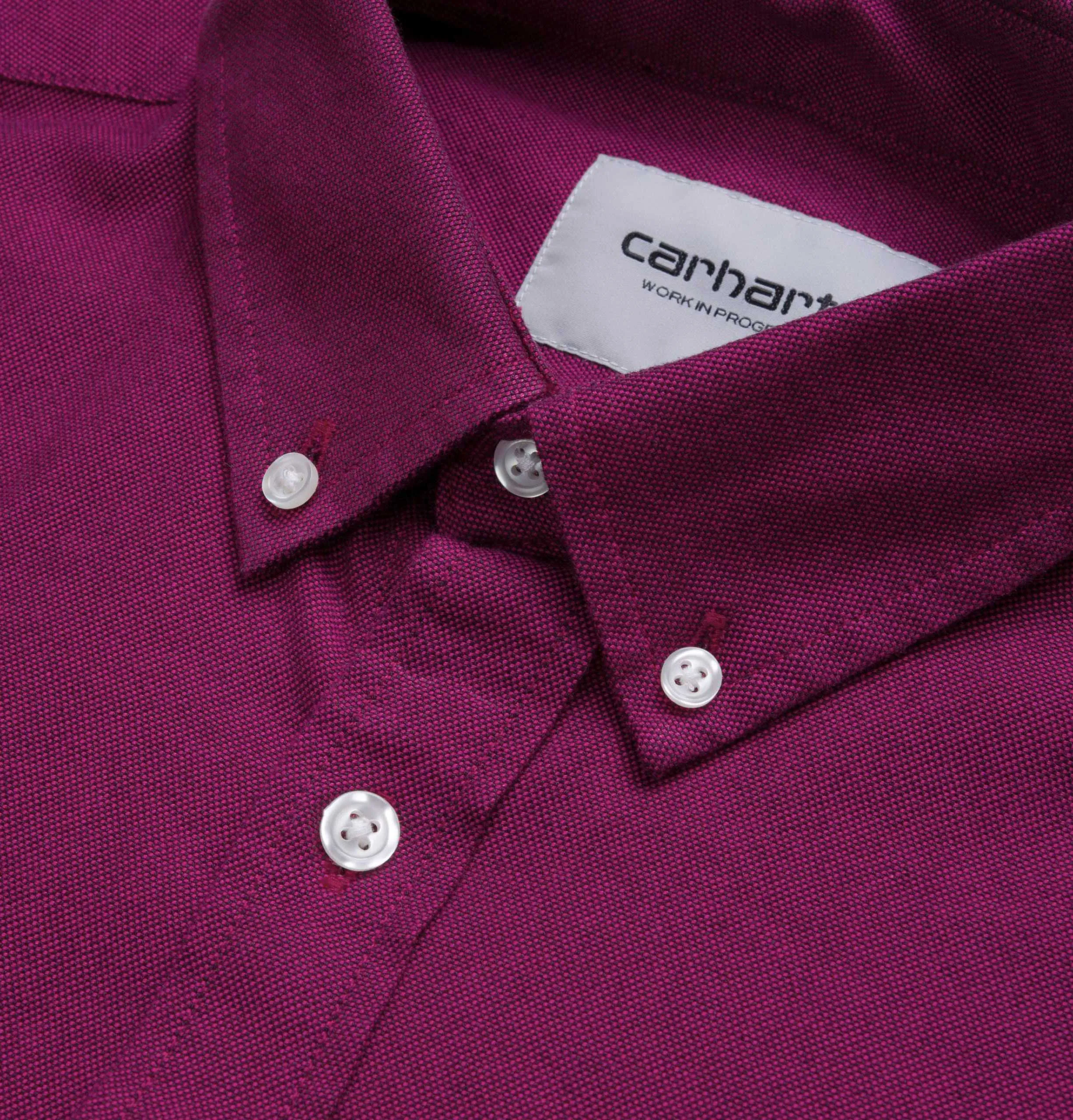 Carhartt WIP L/S Dalton Shirt – Shiraz/Ruby Pink – Heavy Rinsed