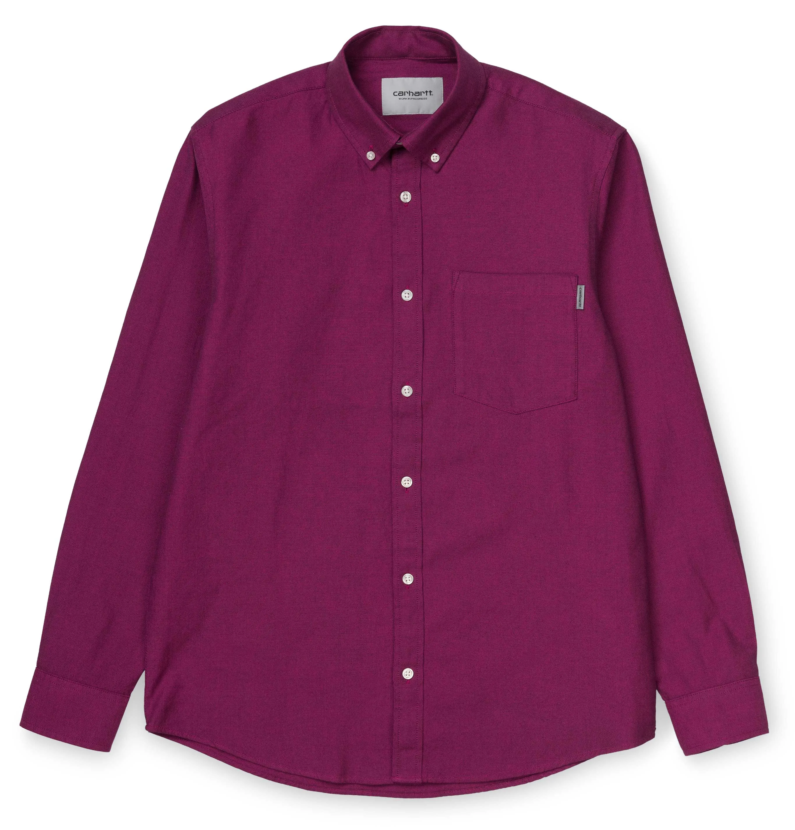 Carhartt WIP L/S Dalton Shirt – Shiraz/Ruby Pink – Heavy Rinsed