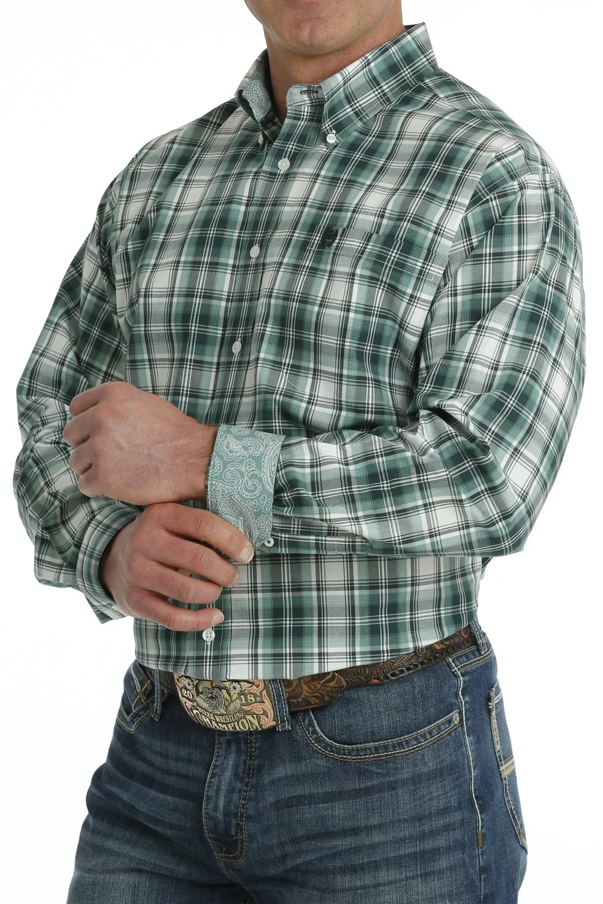 Cinch Jaded Plaid Men's Button Up Shirt