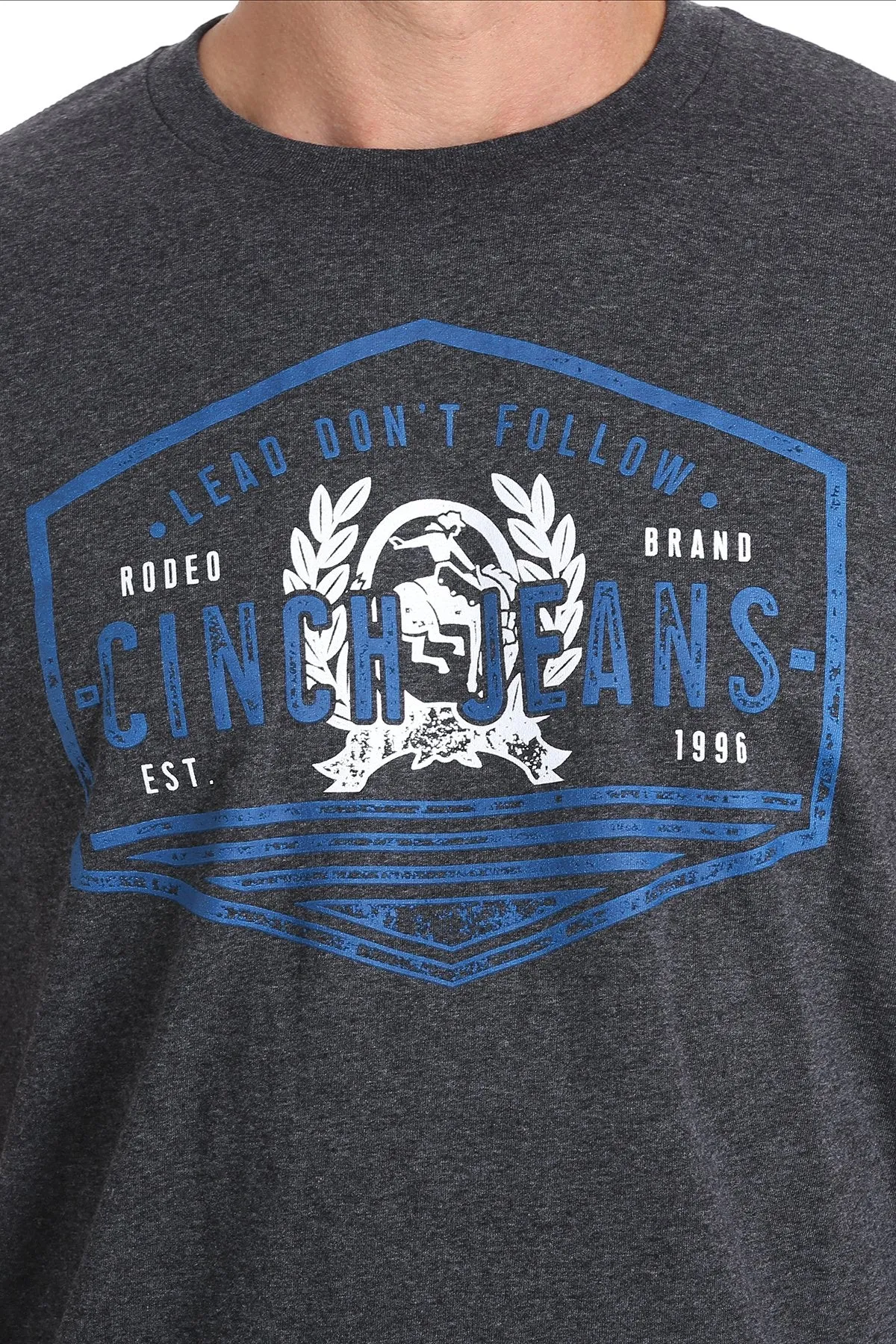 CINCH MEN'S CLASSIC LOGO TEE - BLACK HEATHER STYLE MTT1690374