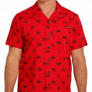 Cinch Men's Jingle Bulls Short Sleeve Christmas Camp Shirt