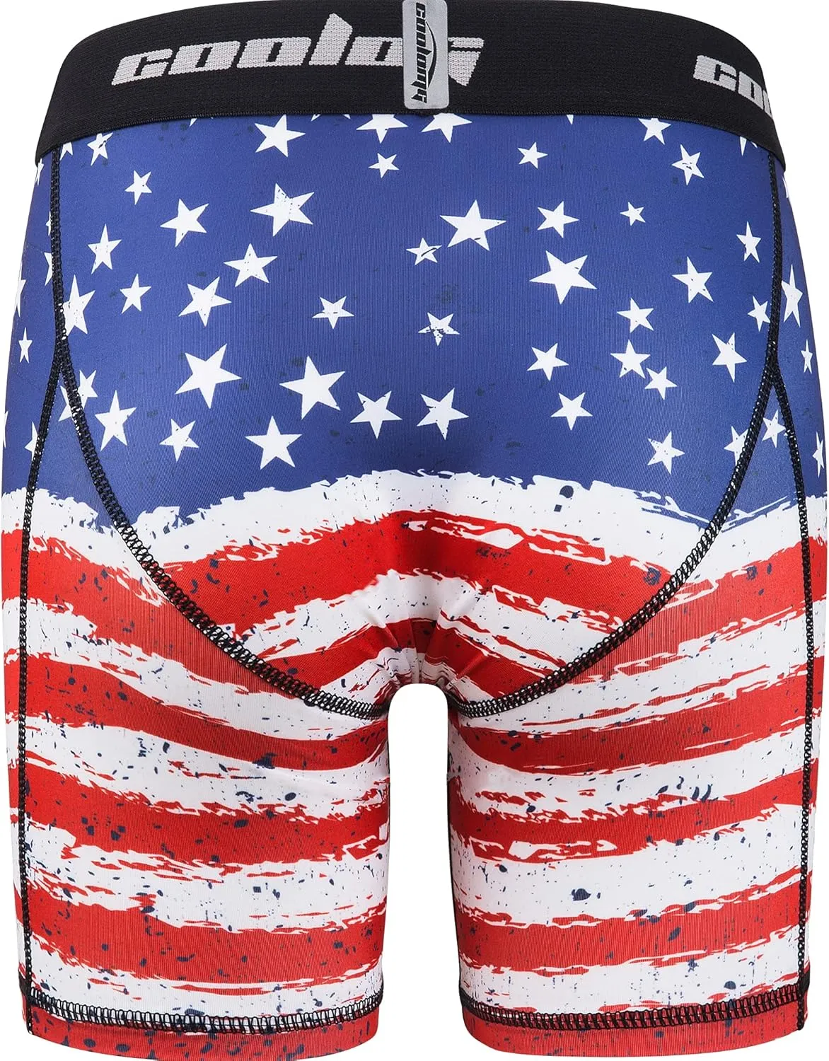 COOLOMG Youth Boys Compression Shorts with Protective Cup Sliding Underwear for Baseball Football Lacrosse Hockey