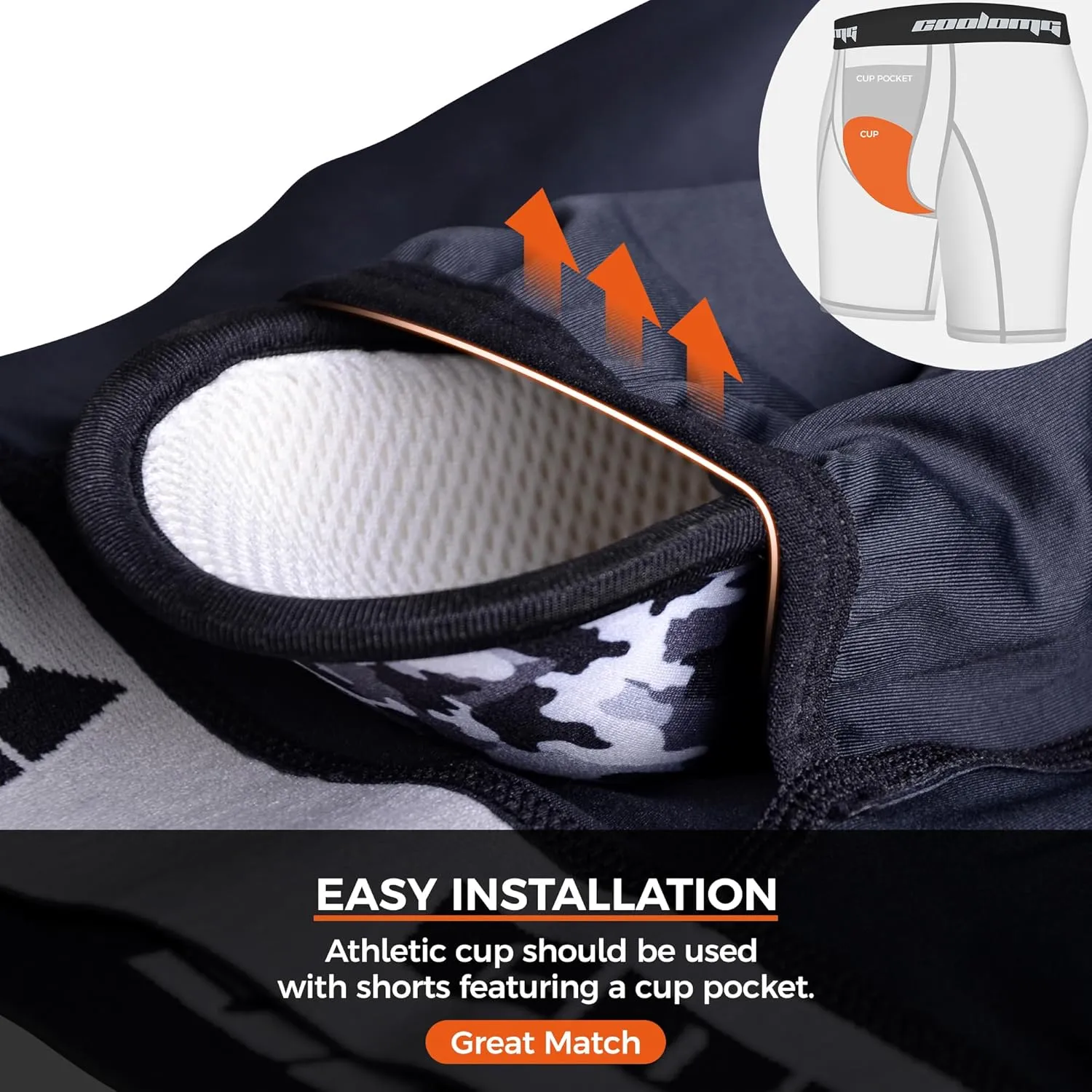 COOLOMG Youth Boys Compression Shorts with Protective Cup Sliding Underwear for Baseball Football Lacrosse Hockey