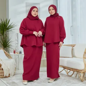 Dhiya Kurung Set - Maroon
