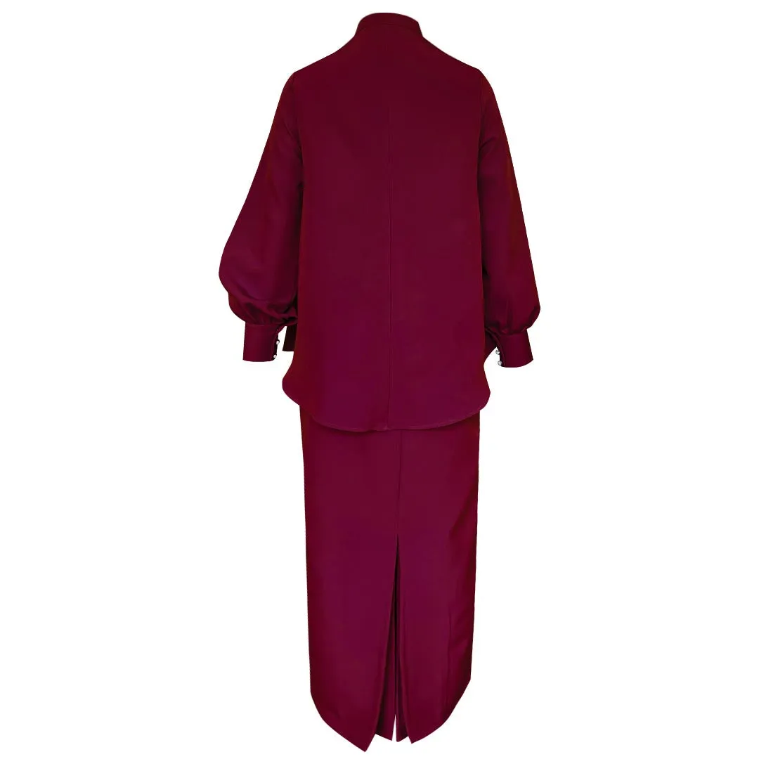Dhiya Kurung Set - Maroon