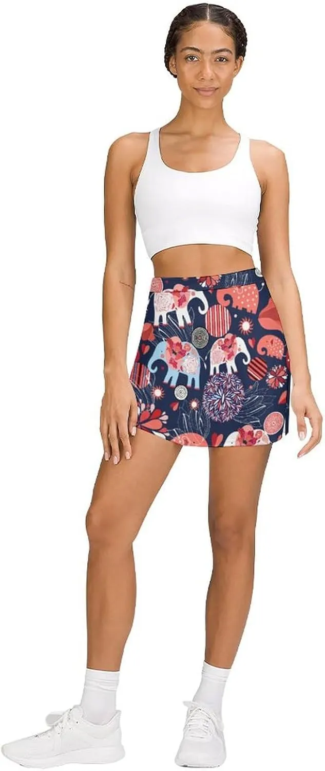 Donnapink Women Yoga Skirt, High Waist A-line Dress Trouser, Running Shorts(S-4XL)