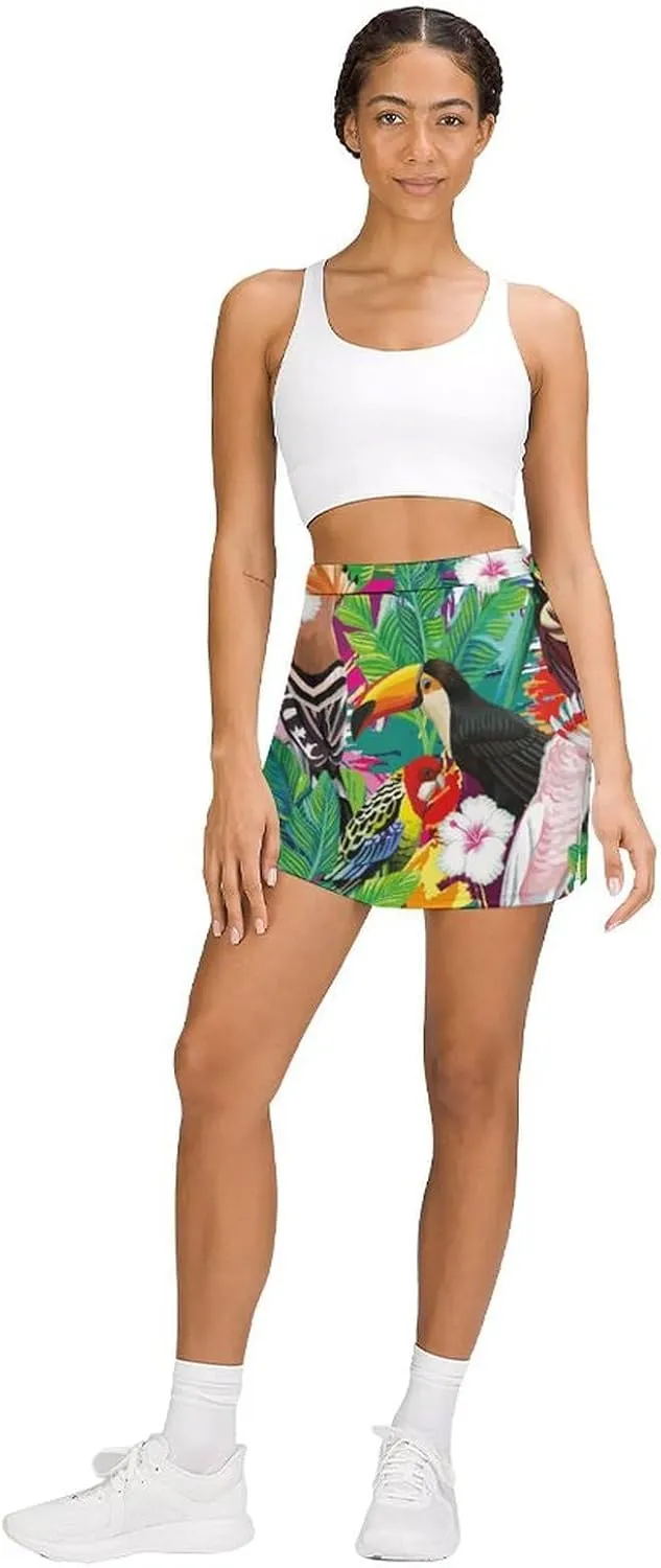 Donnapink Women Yoga Skirt, High Waist A-line Dress Trouser, Running Shorts(S-4XL)