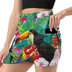 Donnapink Women Yoga Skirt, High Waist A-line Dress Trouser, Running Shorts(S-4XL)