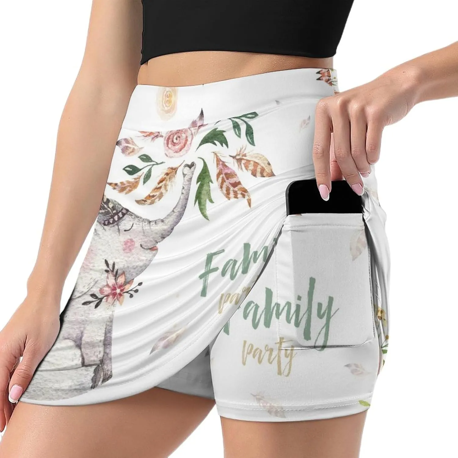 Donnapink Women Yoga Skirt, High Waist A-line Dress Trouser, Running Shorts(S-4XL)