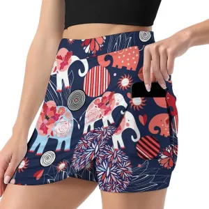 Donnapink Women Yoga Skirt, High Waist A-line Dress Trouser, Running Shorts(S-4XL)