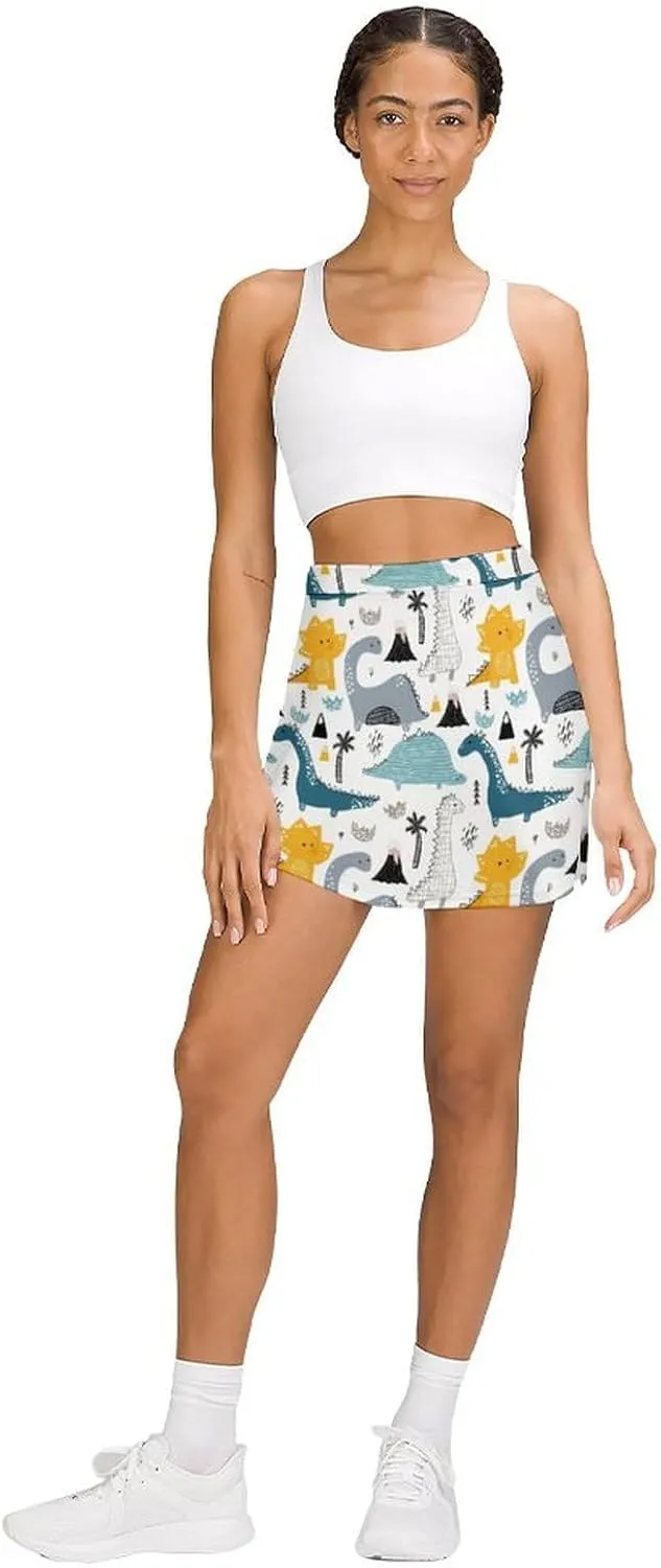 Donnapink Women Yoga Skirt, High Waist A-line Dress Trouser, Running Shorts(S-4XL)