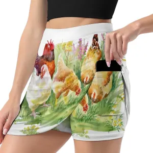 Donnapink Women Yoga Skirt, High Waist A-line Dress Trouser, Running Shorts(S-4XL)