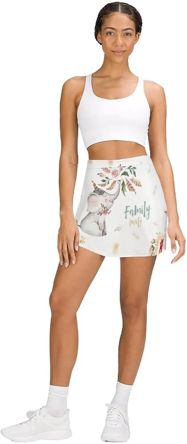Donnapink Women Yoga Skirt, High Waist A-line Dress Trouser, Running Shorts(S-4XL)