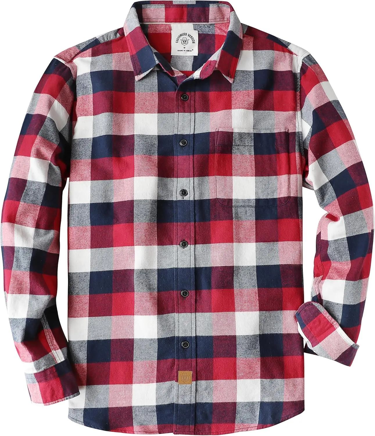 Dubinik Flannel Shirt for Men Plaid Mens Button Down Long Sleeve Shirts Soft Pure Cotton Casual Shirts Regular Fit