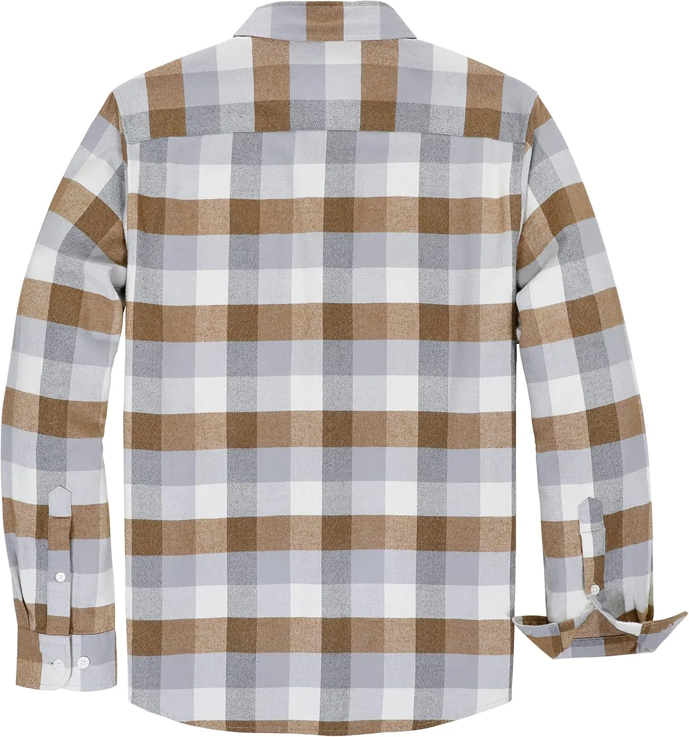 Dubinik Flannel Shirt for Men Plaid Mens Button Down Long Sleeve Shirts Soft Pure Cotton Casual Shirts Regular Fit