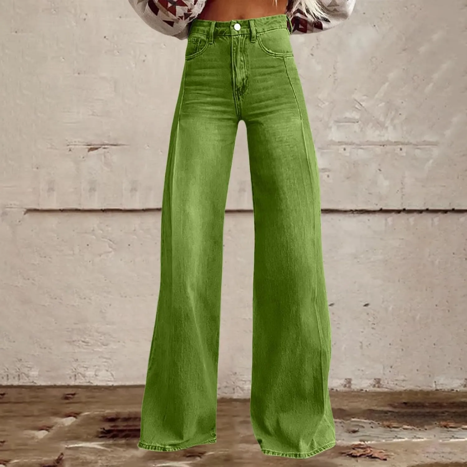 Flare Jeans for Women Wide Leg Baggy Pant 2025 Casual Summer High Waisted Straight Y2K Streetwear Denim Pants with Pockets
