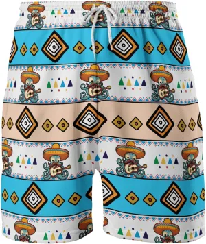 Funny Mens Swim Trunks - Taco Swimming Trunks for Men - Cinco De Mayo Drawstring Beach Shorts, Mens Swim Shorts S17
