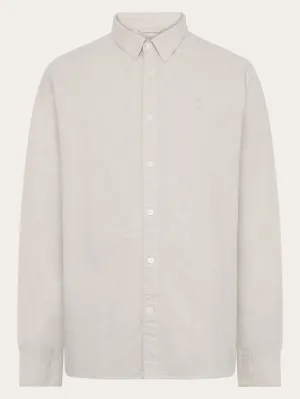 HARALD small owl oxford regular fit shirt - GOTS/Vegan - Light feather gray
