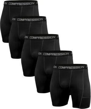 Holure Men's Performance Compression Shorts Athletic Workout Running Underwear (3 or 5 Pack)