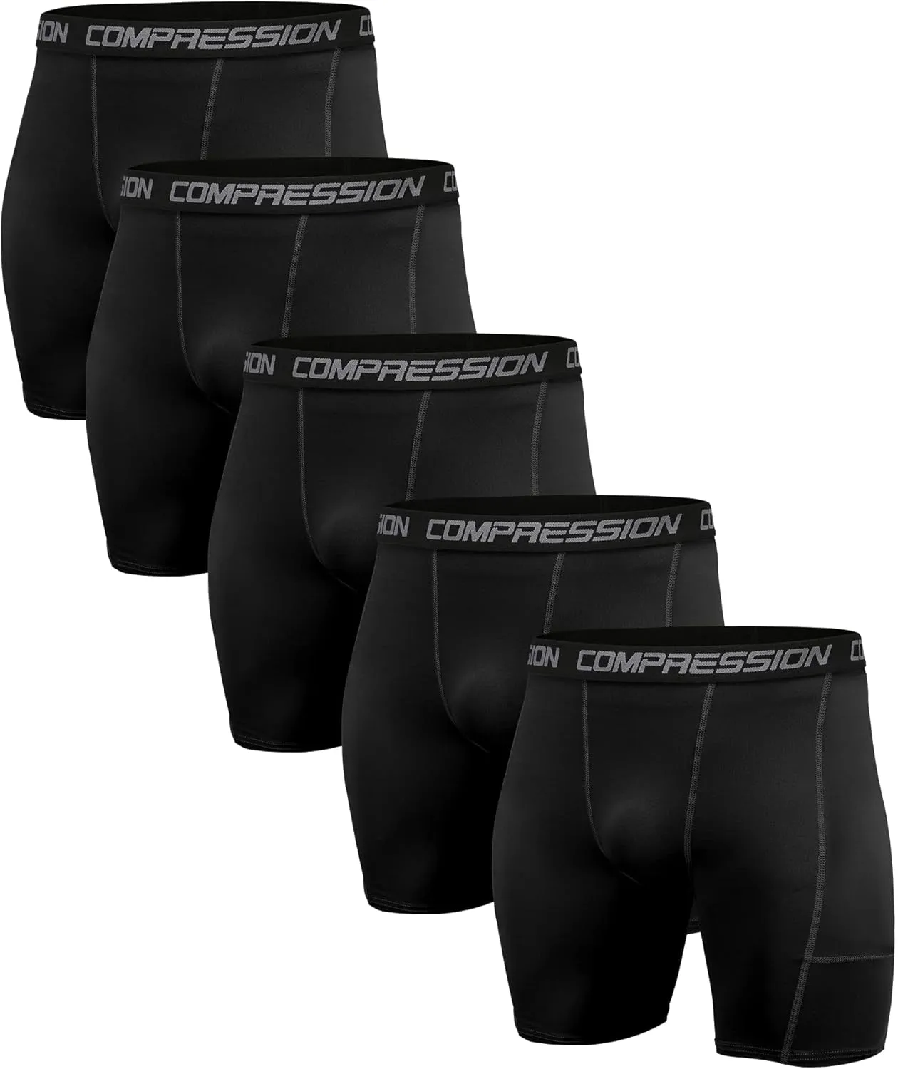 Holure Men's Performance Compression Shorts Athletic Workout Running Underwear (3 or 5 Pack)
