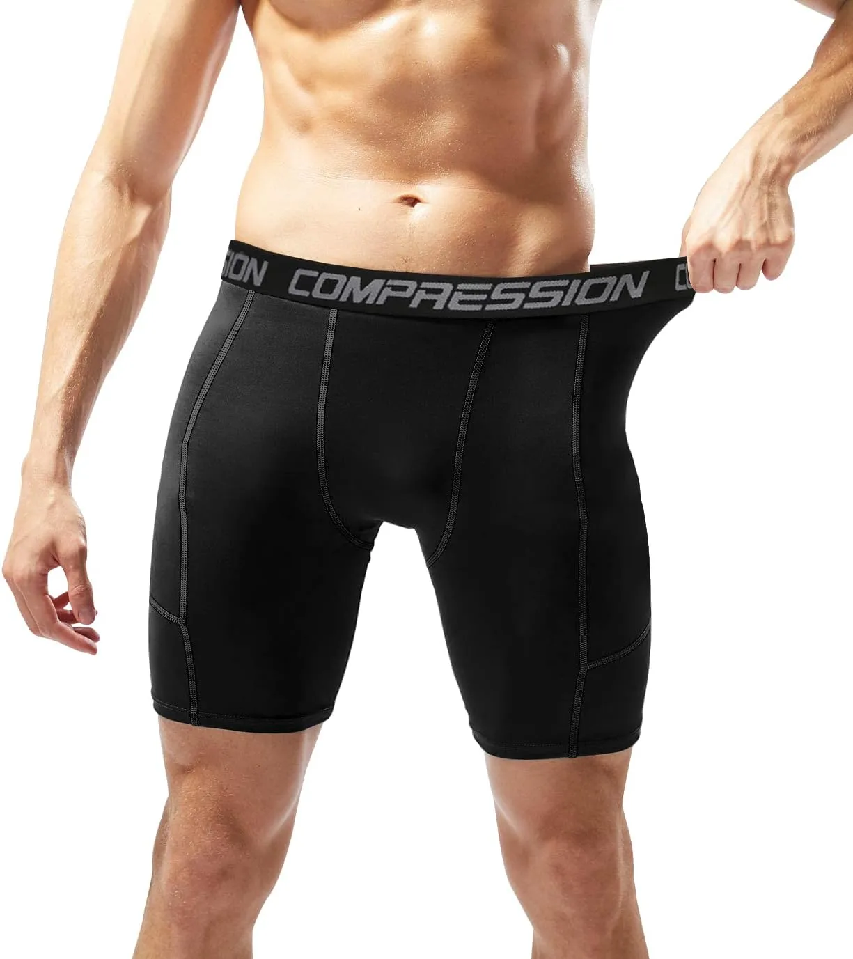 Holure Men's Performance Compression Shorts Athletic Workout Running Underwear (3 or 5 Pack)