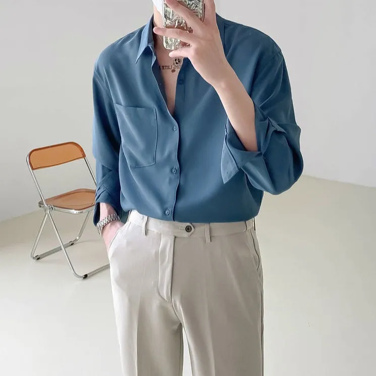[Korean Style] 4 Colors Cashmere Long-Sleeved Shirts