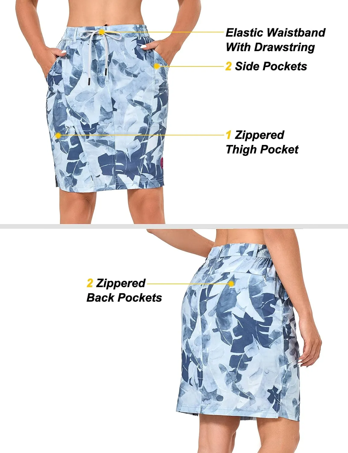 Little Donkey Andy Women's Athletic Golf Tennis Skort Build-in Shorts Sports Skirt with Pockets