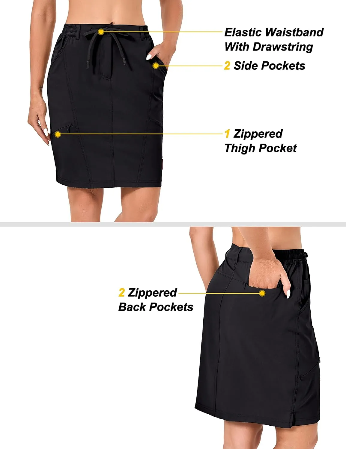 Little Donkey Andy Women's Athletic Golf Tennis Skort Build-in Shorts Sports Skirt with Pockets