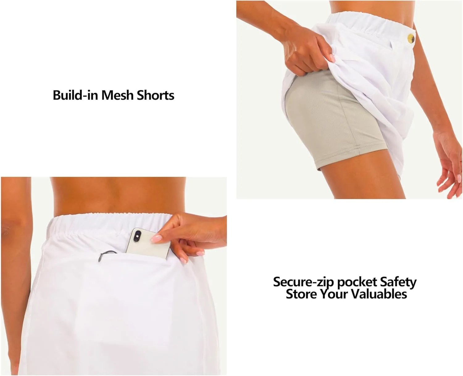Little Donkey Andy Women's Athletic Skort Skirts UPF 50  Quick Dry Golf Tennis Causal Skirt with Pockets