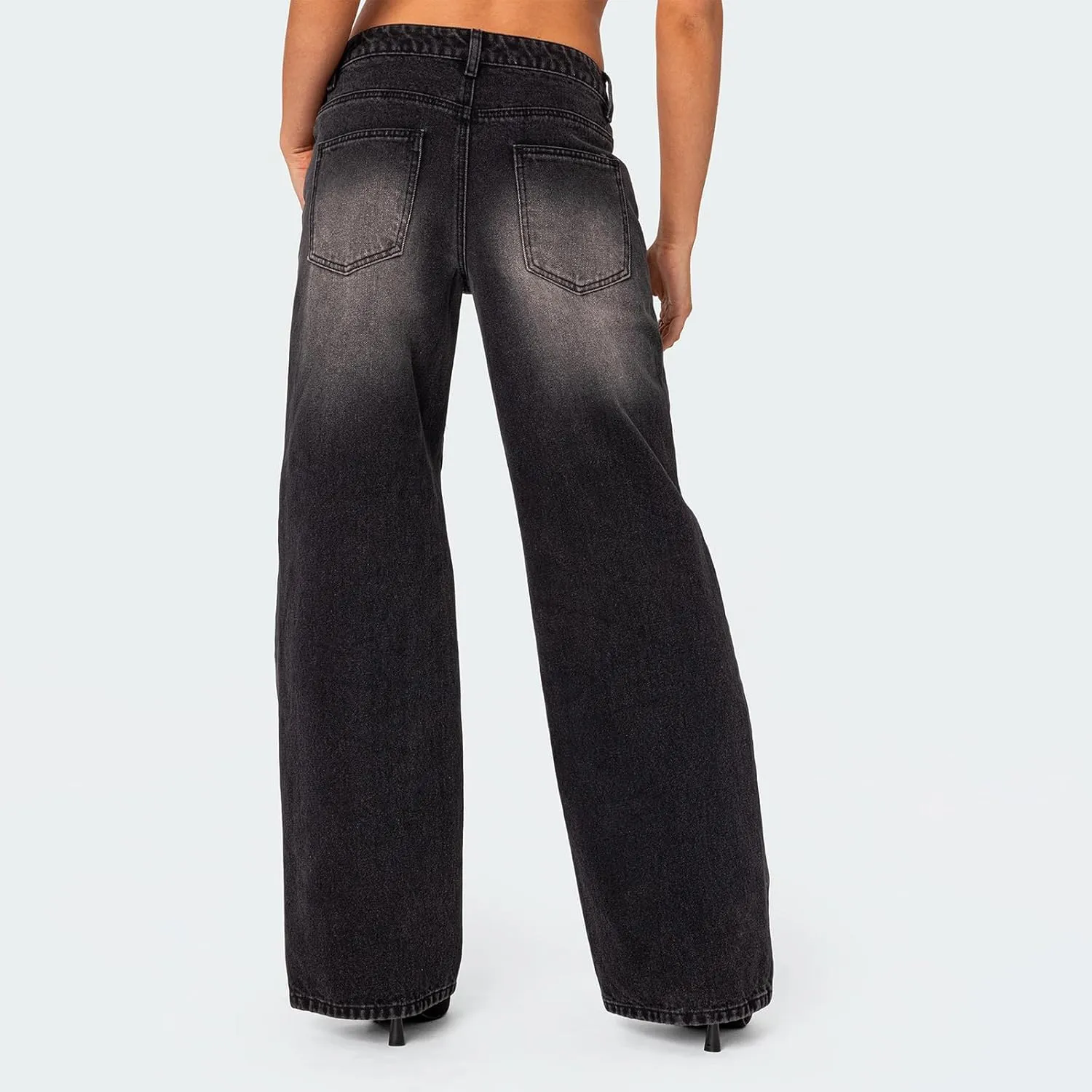 Low Rise Baggy Jeans for Women Y2k Boyfriend Straight Wide Leg Jeans Loose Fit Denim Pants Streetwear