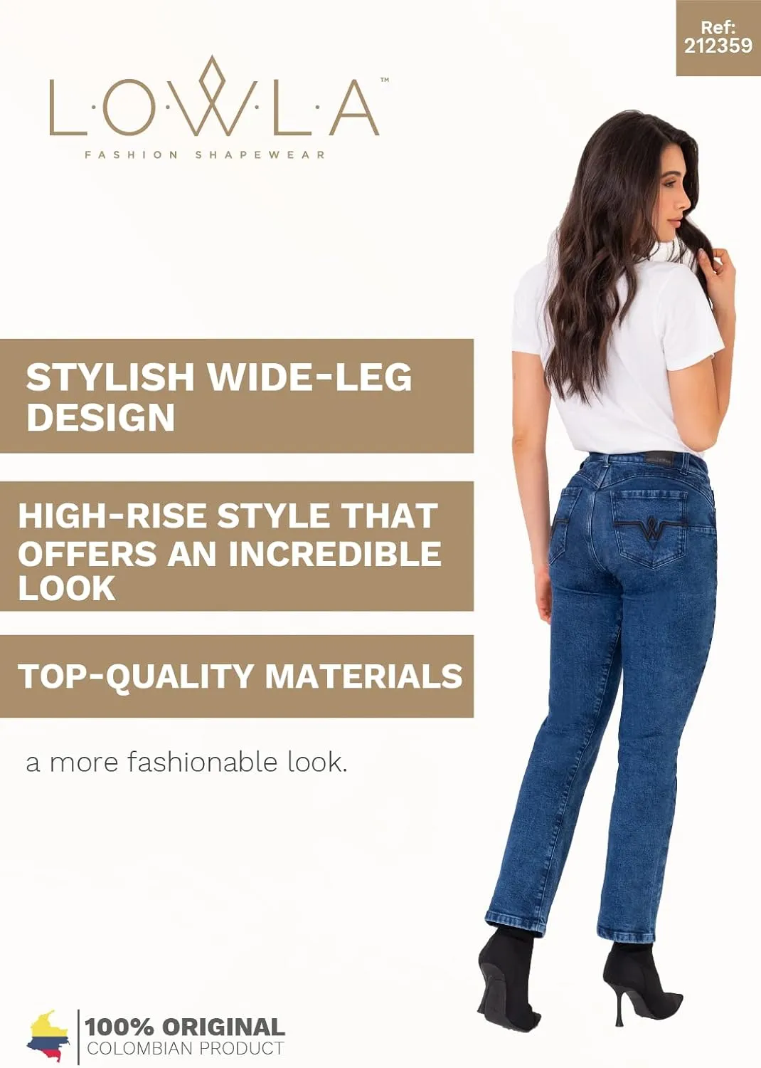 LOWLA Colombian Butt Lift Jeans for Women Pantalones Colombianos Levanta Cola