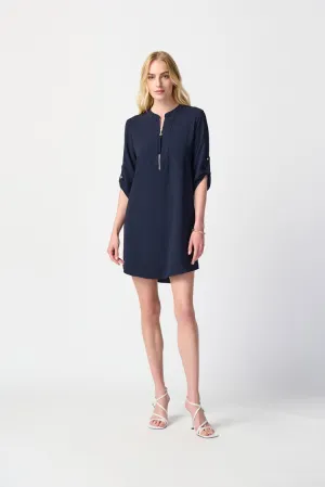 Mandarin Collar Zip Dress