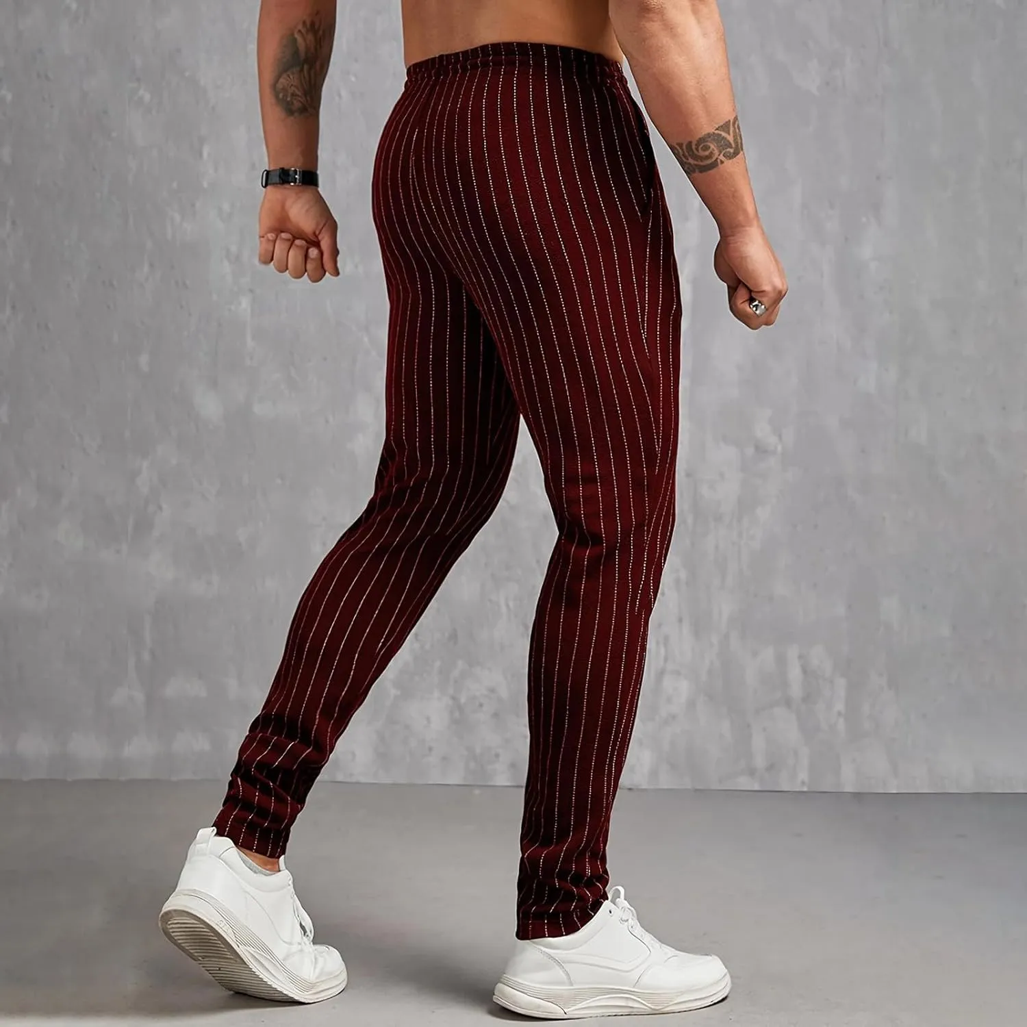 Mens Slim Fit Joggers Casual Tapered Sweatpants Gym Workout Pants Athletic Bottom Lightweight Pants with Zip Pockets
