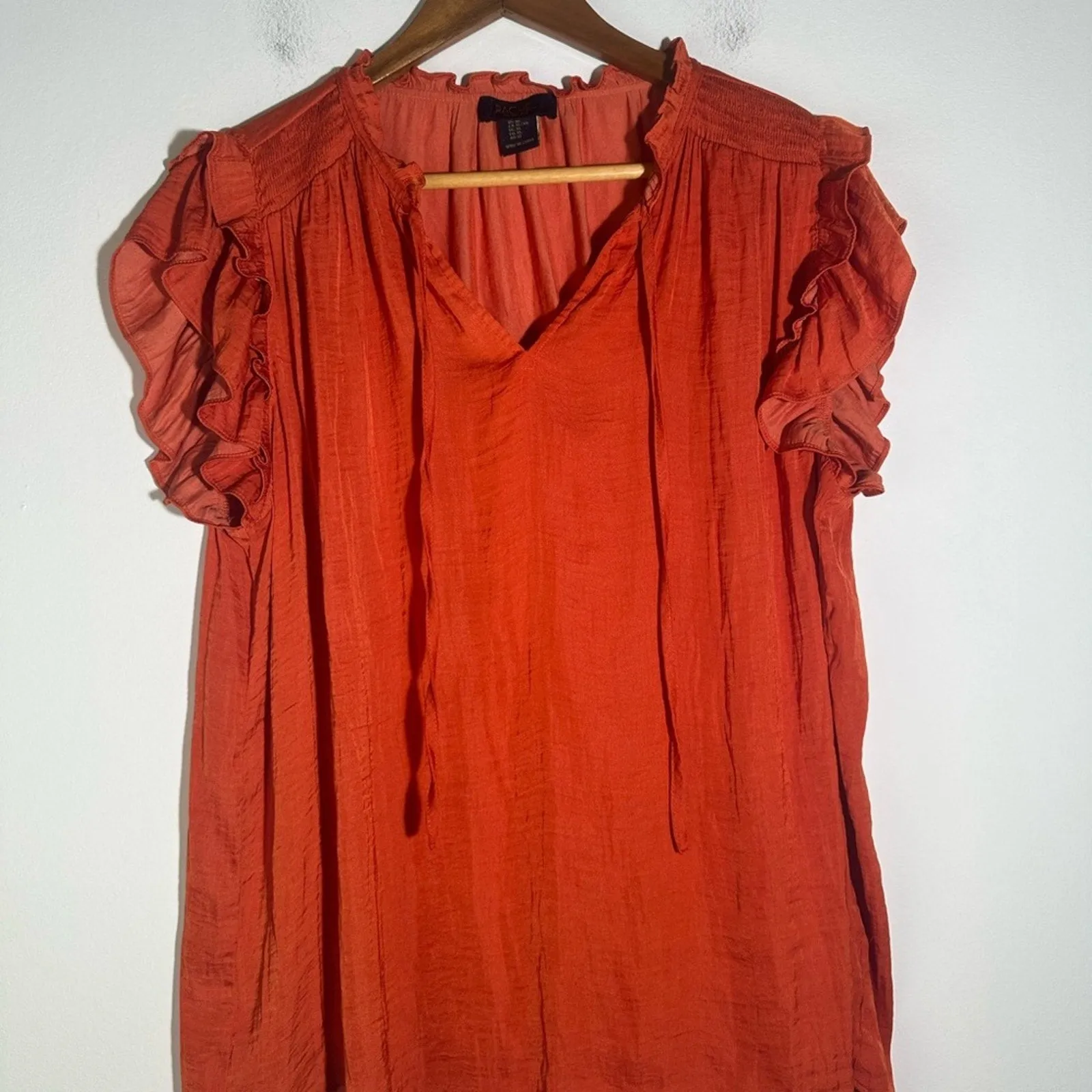 Multicolored Puff Sleeve Mandarin Collar Blouse
