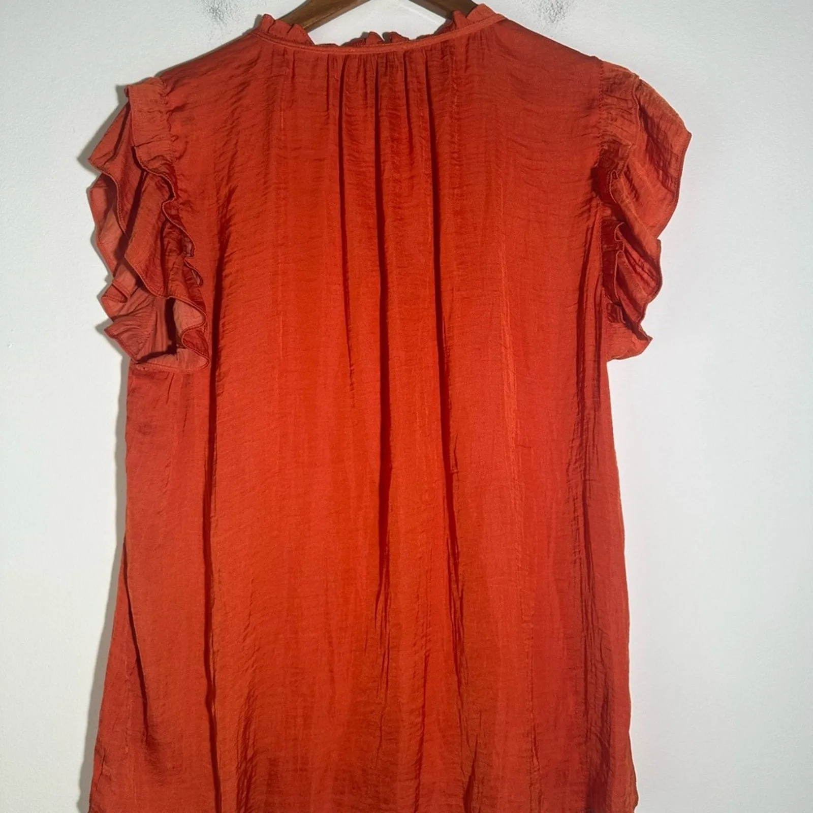 Multicolored Puff Sleeve Mandarin Collar Blouse