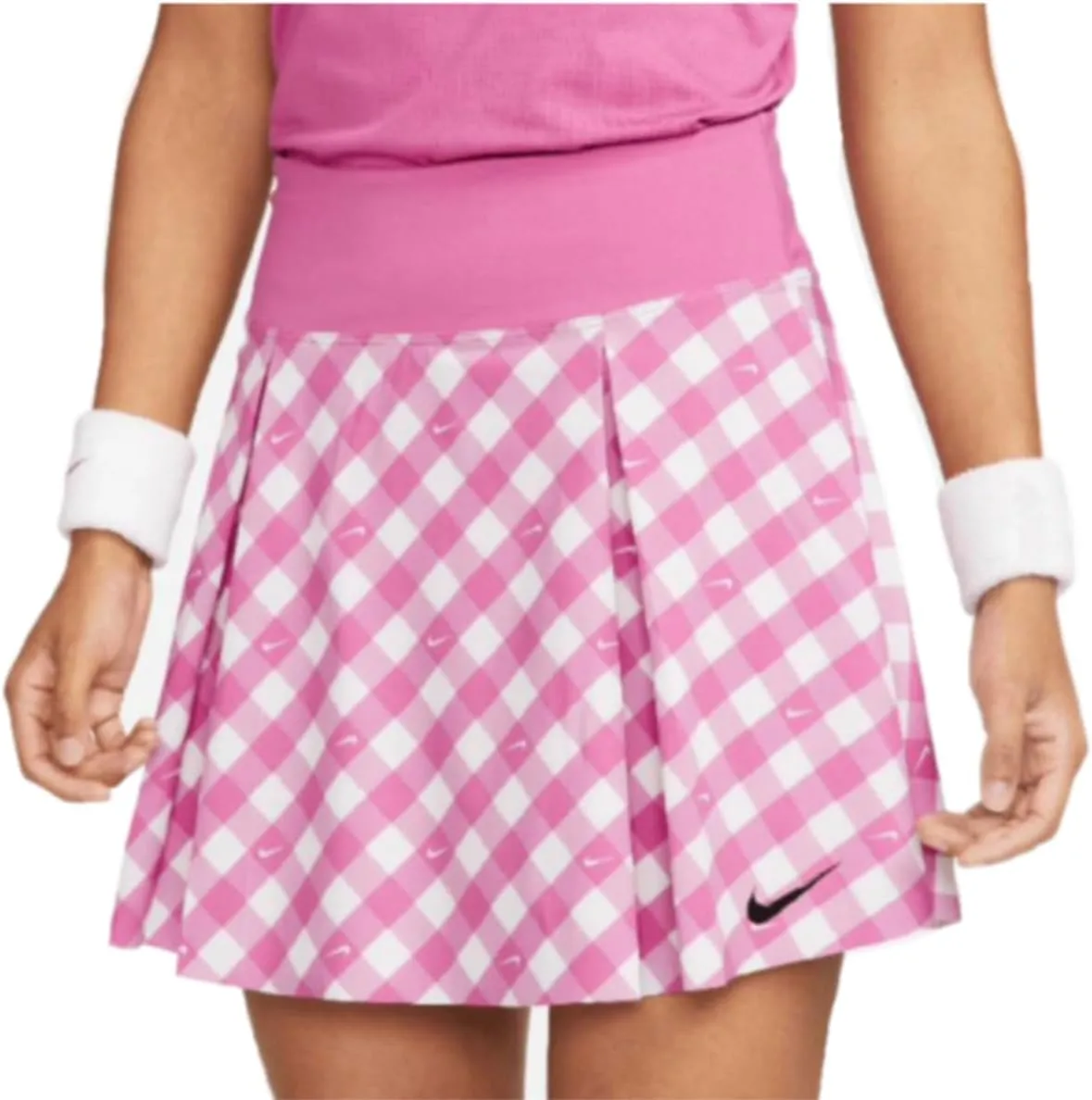 Nike Dri Fit Women's Printed Club Tennis Skirt Pink/White X-Small