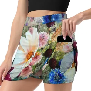 Nugier Women Yoga Skirt, High Waist A-line Dress Trouser, Running Shorts(S-4XL)